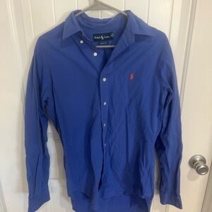 Ralph Lauren Men's Royal Blue Button Down Shirt Size S Classic Fit Pony Cotton